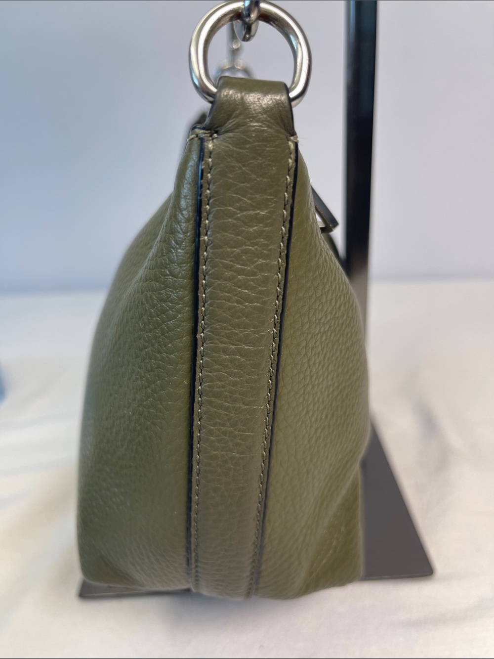 Coach Dempsey C2829 Olive Pebbled Leather Shoulder Bag With Patch - Picture 5 of 13